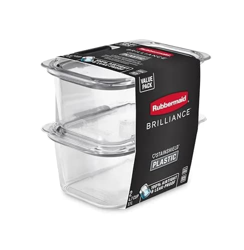Rubbermaid Brilliance BPA-Free Food Storage Containers, Medium Deep, 4.7 Cup (1.1L) 2-Pack | Airtight & Leak-Proof for Indian Kitchens thumbnail 5