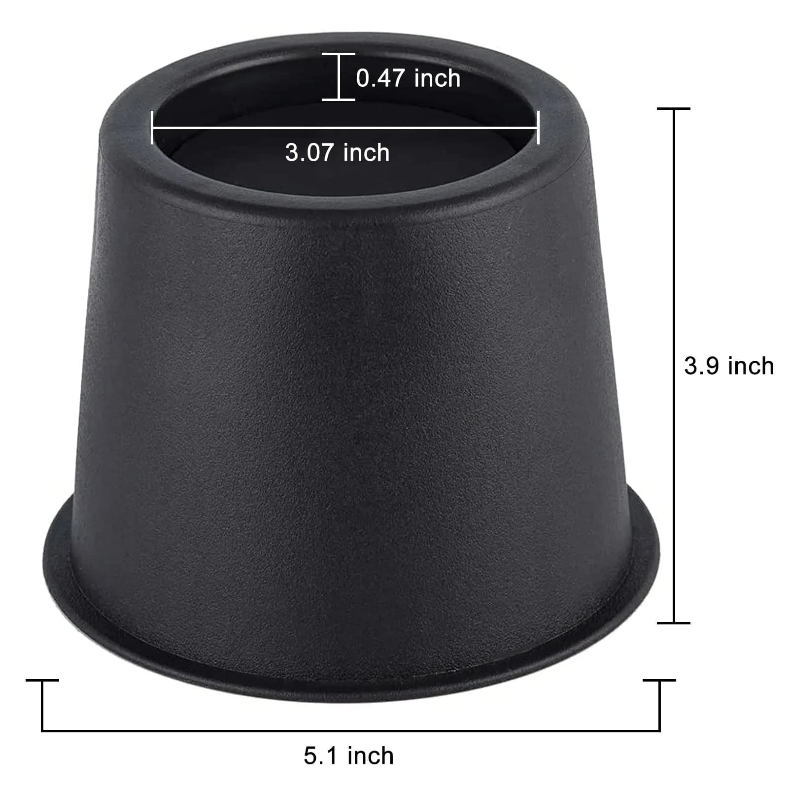 BTSD-home Round Bed Risers 4 Inch | Heavy Duty Furniture Leg Extenders for Underbed Storage & Easier Standing (4-Pack, 10.16 cm) - view 2