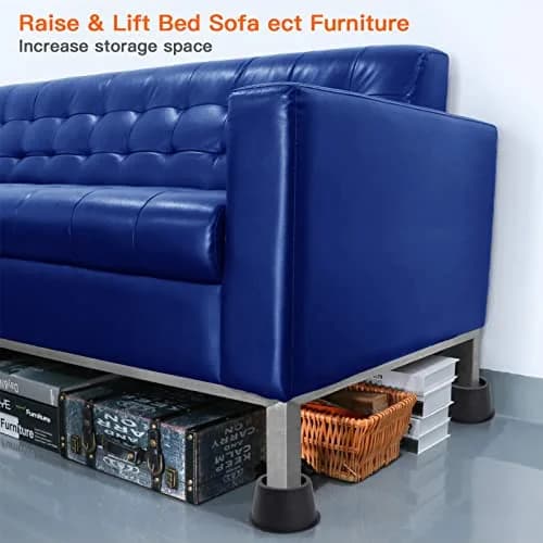 BTSD-home Round Bed Risers 4 Inch | Heavy Duty Furniture Leg Extenders for Underbed Storage & Easier Standing (4-Pack, 10.16 cm) thumbnail 3