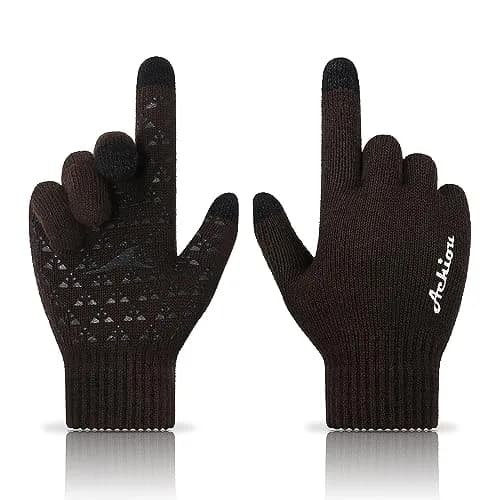 Achiou Winter Gloves for Men and Women, Touchscreen Knit Gloves | Warm & Breathable for Cold Weather thumbnail 1