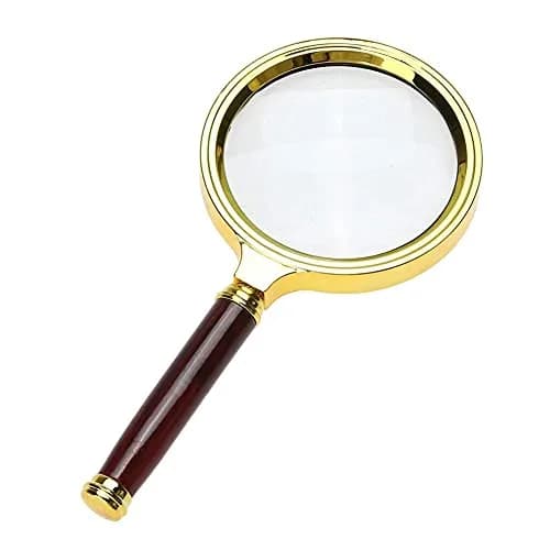 COCOMK Handheld Magnifying Glass 6X Magnification with Wood Handle, 10-Pack | Optical Glass Lens for Reading & Crafts thumbnail 1