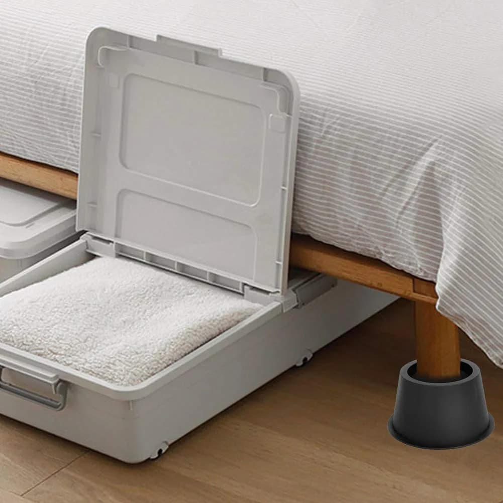 BTSD-home Round Bed Risers 3 Inch (7.62 cm) - 4 Pack | Heavy Duty Plastic Furniture Lifts for Under-Bed Storage - view 3