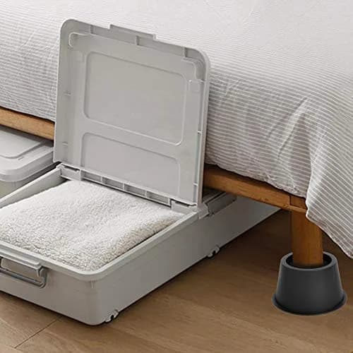 BTSD-home Round Bed Risers 3 Inch (7.62 cm) - 4 Pack | Heavy Duty Plastic Furniture Lifts for Under-Bed Storage thumbnail 3