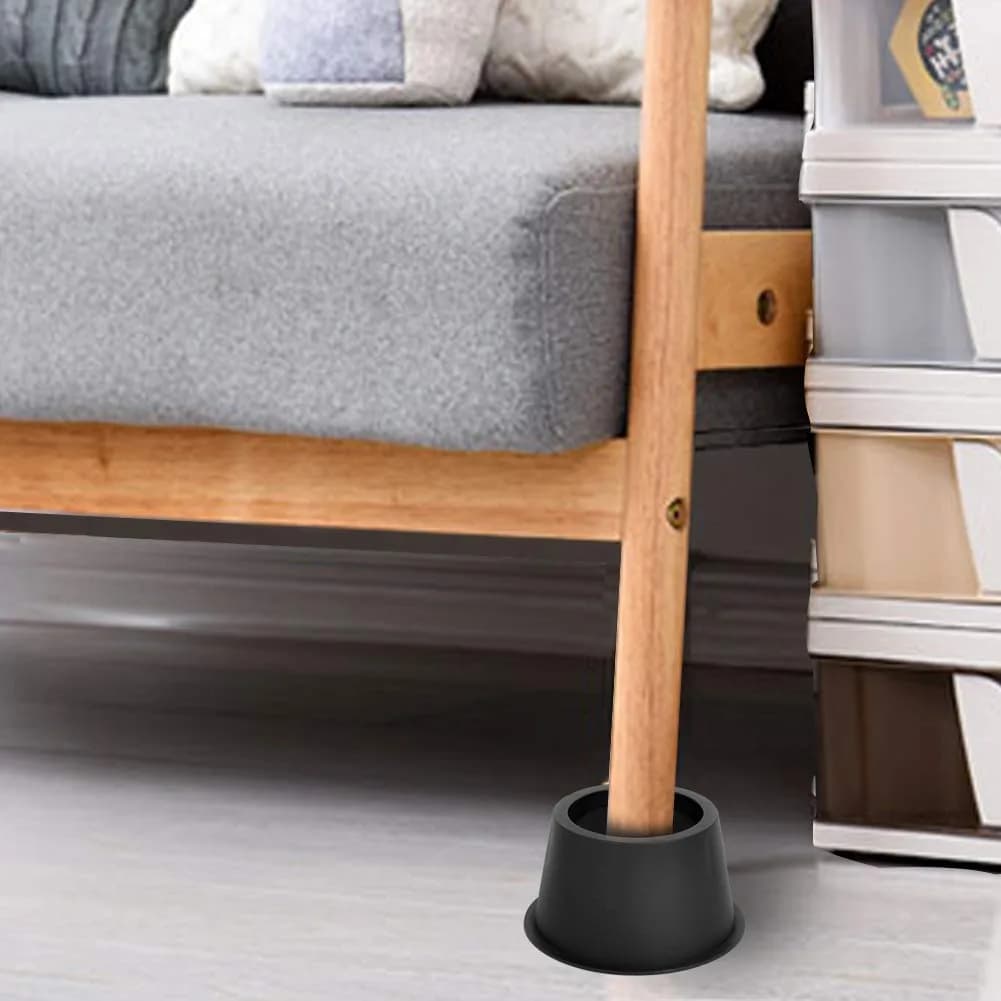 BTSD-home Round Bed Risers 3 Inch (7.62 cm) - 4 Pack | Heavy Duty Plastic Furniture Lifts for Under-Bed Storage - view 4