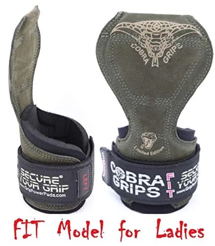 Cobra Grips FIT Green Leather Weight Lifting Gloves with Wrist Wraps - 4.25-7.0" Wrist - view 4