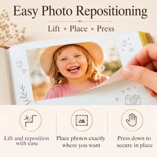 Zoview Coffee Leather Self-Adhesive Photo Album 33 cm (13 in) | Holds 4x6, 5x7, 8x10 Photos thumbnail 4