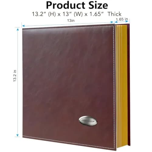 Zoview Coffee Leather Self-Adhesive Photo Album 33 cm (13 in) | Holds 4x6, 5x7, 8x10 Photos thumbnail 7
