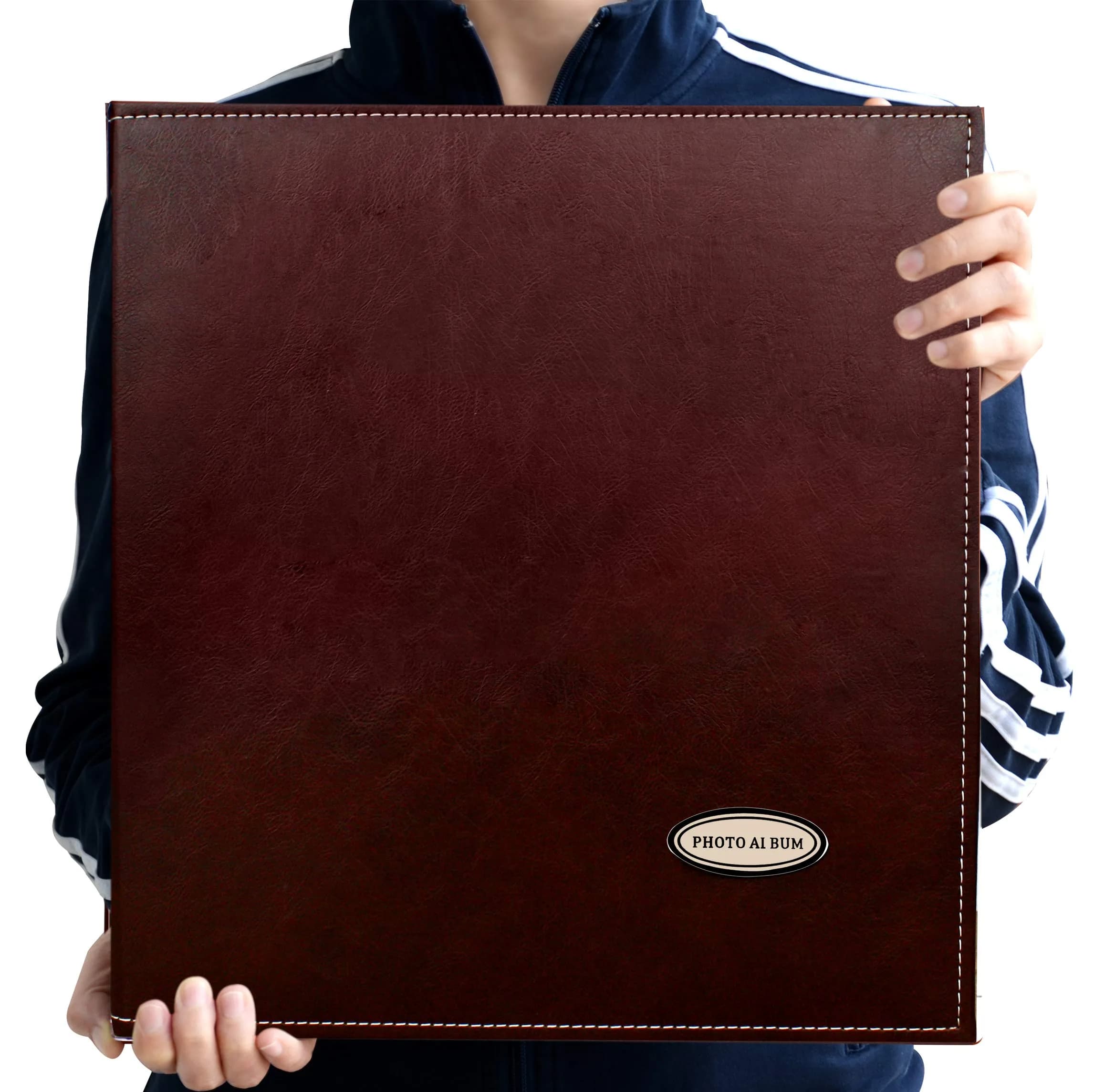 Zoview Coffee Leather Self-Adhesive Photo Album 33 cm (13 in) | Holds 4x6, 5x7, 8x10 Photos - main product image