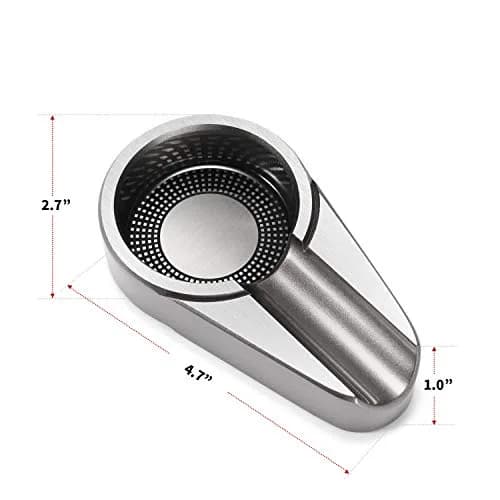 CiTree Metal Ashtray Silver | Modern Compact Travel Design with Single Cigar Rest thumbnail 5