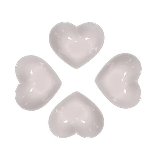 WAIT FLY Sweet Heart-Shaped Ceramic Bowl Set of 4 | Microwave & Dishwasher Safe (4.8 x 4.4 x 1.5 inches, 5.4 Oz) thumbnail 1