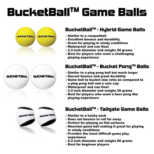 BucketBall Tailgate Game Balls (2 Pack) | Non-Bouncing Outdoor Tailgate Balls for Windy Conditions thumbnail 2
