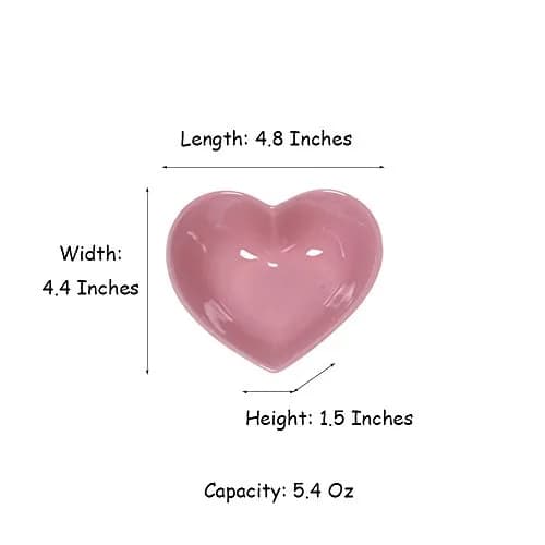 WAIT FLY Sweet Heart-Shaped Ceramic Pudding Cake Bowl Set of 4 | Microwave Safe & Cute Heart Design thumbnail 2
