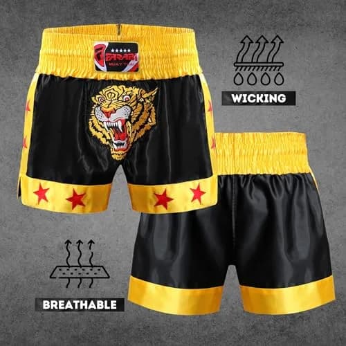 Farabi Sports Muay Thai Shorts Men Women Cage Fighting MMA Kickboxing X-Small | Lightweight, Durable & Comfortable thumbnail 5