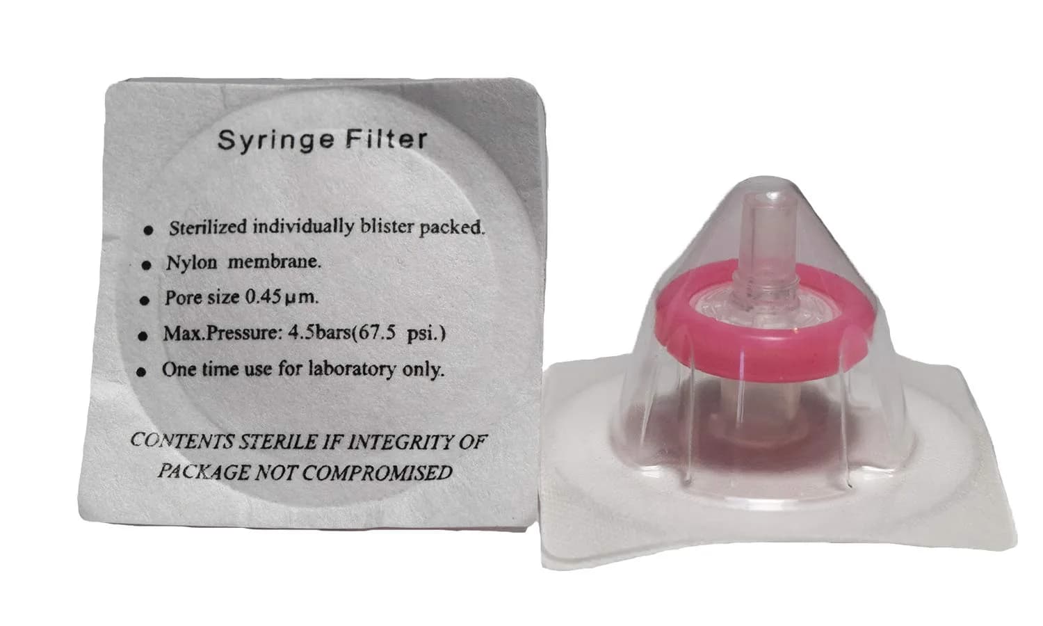 Advangene Syringe Filter Nylon 0.45μm 30mm | Lab Filtration for Precise Lab Use — Pink