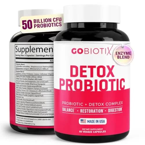 GOBIOTIX Detox Probiotic Supplement for Digestive Health - 50 Billion CFU | Gut Balance & Detox Support thumbnail 1