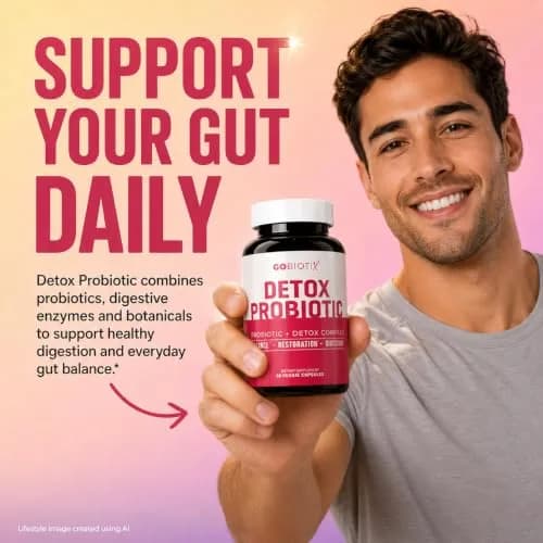 GOBIOTIX Detox Probiotic Supplement for Digestive Health - 50 Billion CFU | Gut Balance & Detox Support thumbnail 5