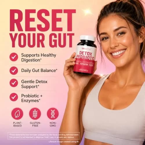 GOBIOTIX Detox Probiotic Supplement for Digestive Health - 50 Billion CFU | Gut Balance & Detox Support thumbnail 2