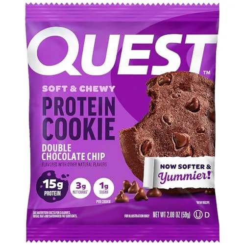 Quest Double Chocolate Chip Protein Cookie 59g (2.08 oz) | 15g Protein, Gluten-Free, Low Carb thumbnail 4