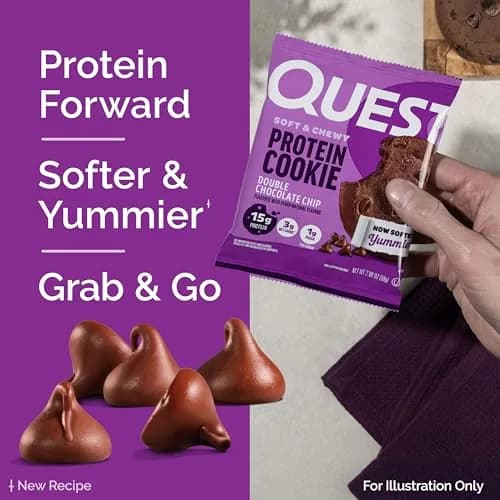 Quest Double Chocolate Chip Protein Cookie 59g (2.08 oz) | 15g Protein, Gluten-Free, Low Carb thumbnail 5