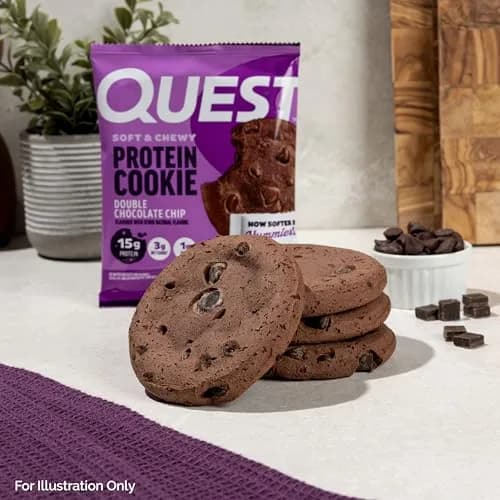 Quest Double Chocolate Chip Protein Cookie 59g (2.08 oz) | 15g Protein, Gluten-Free, Low Carb thumbnail 6