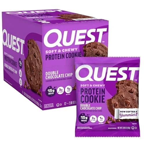 Quest Double Chocolate Chip Protein Cookie 59g (2.08 oz) | 15g Protein, Gluten-Free, Low Carb thumbnail 1