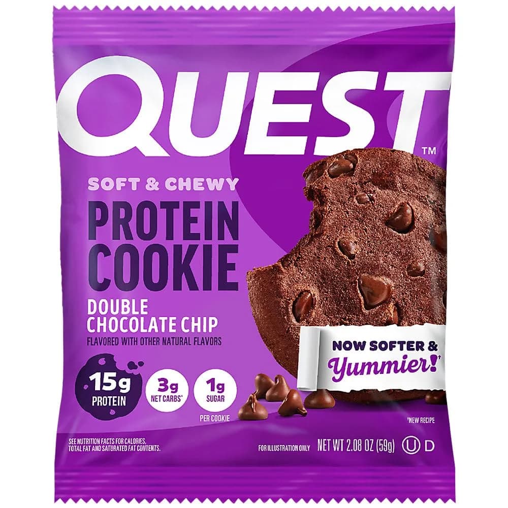 Quest Double Chocolate Chip Protein Cookie 59g (2.08 oz) | 15g Protein, Gluten-Free, Low Carb - view 4