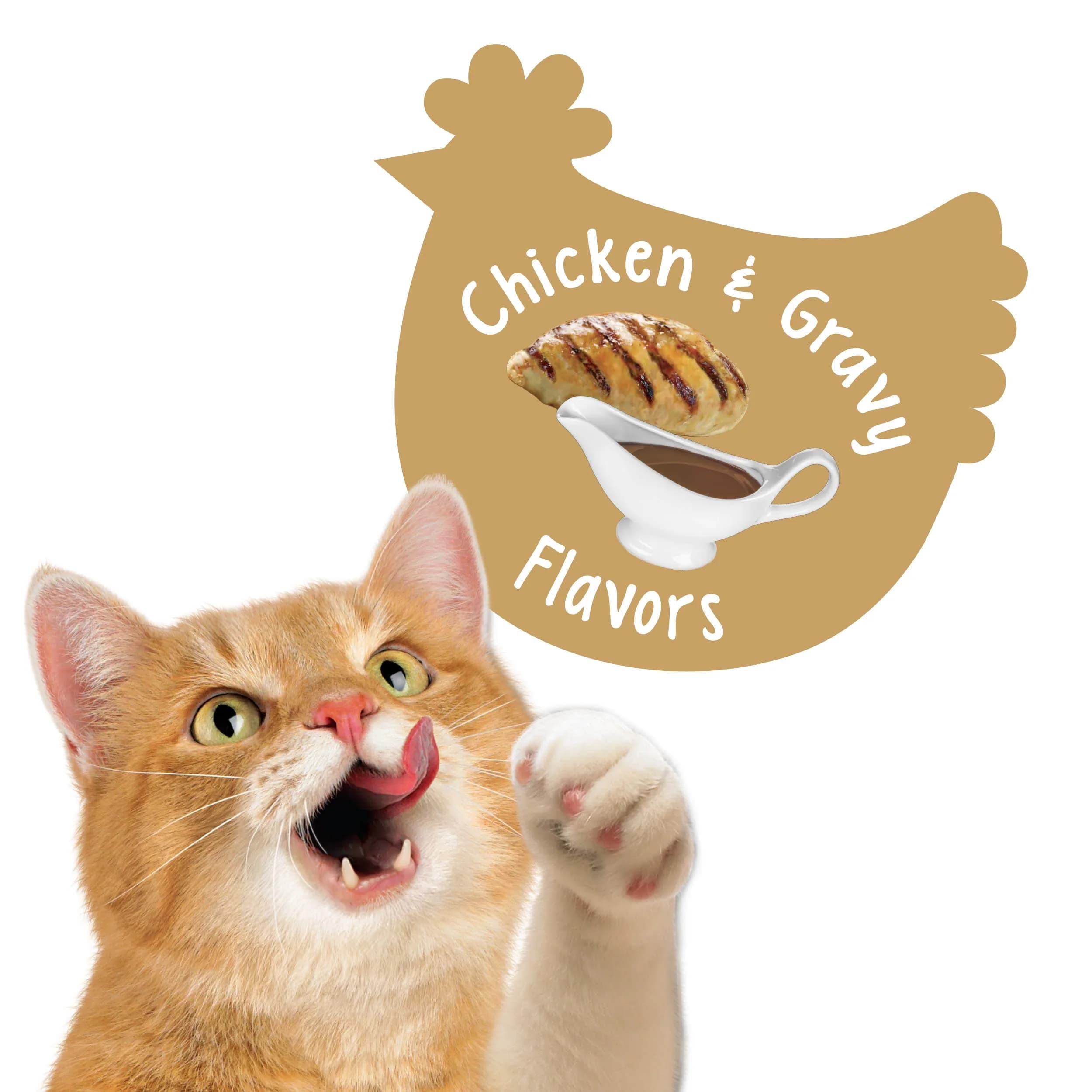 Friskies Party Mix Gravy-licious Crunch Cat Treats, 20 Ounce Canister | Chicken & Gravy Flavors - view 3