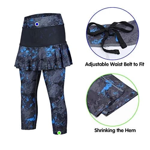 ANIVIVO Women Skirted Leggings Tennis Yoga Legging with Skirt Darkblue S | High Waist, Moisture Wicking, Pockets, Perfect for Active Women thumbnail 5