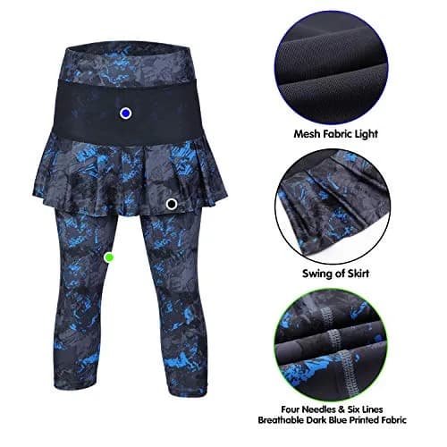 ANIVIVO Women Skirted Leggings Tennis Yoga Legging with Skirt Darkblue S | High Waist, Moisture Wicking, Pockets, Perfect for Active Women thumbnail 4
