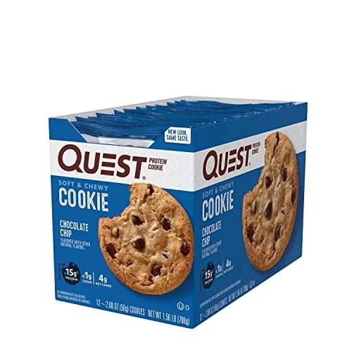 Quest Chocolate Chip Protein Cookie 15g Protein, 1g Sugar, 2g Net Carbs, Keto Friendly, Soft & Yummy — 12 Count (59g Each) thumbnail 4