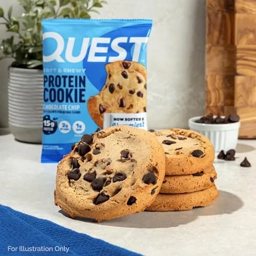 Quest Chocolate Chip Protein Cookie 15g Protein, 1g Sugar, 2g Net Carbs, Keto Friendly, Soft & Yummy — 12 Count (59g Each) thumbnail 5