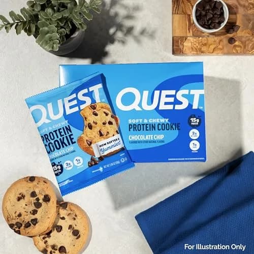 Quest Chocolate Chip Protein Cookie 15g Protein, 1g Sugar, 2g Net Carbs, Keto Friendly, Soft & Yummy — 12 Count (59g Each) thumbnail 6