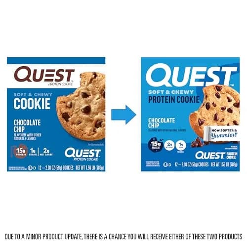 Quest Chocolate Chip Protein Cookie 15g Protein, 1g Sugar, 2g Net Carbs, Keto Friendly, Soft & Yummy — 12 Count (59g Each) thumbnail 2