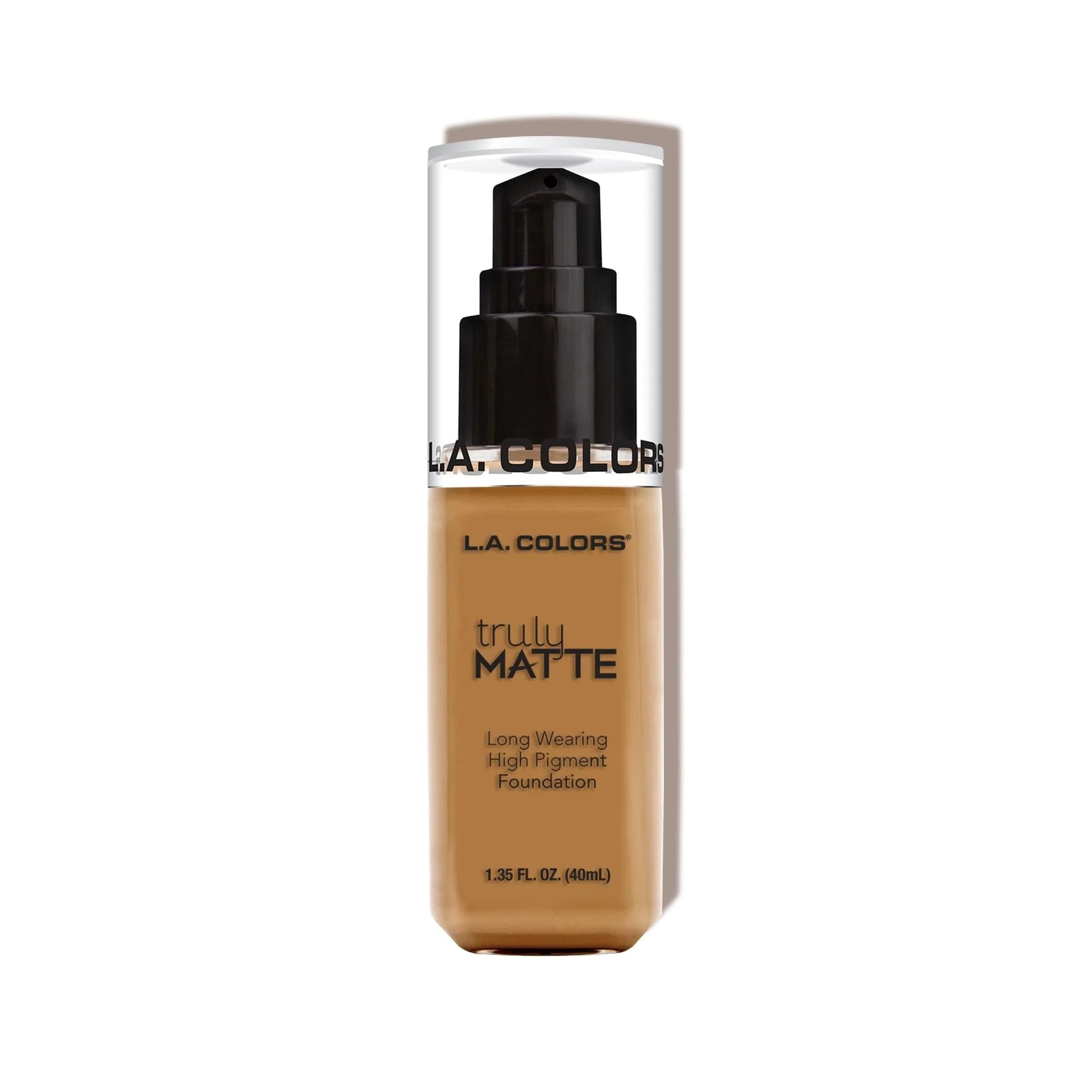 L.A. COLORS Truly Matte Foundation Cafe 2.9 Fl Oz (85 ml) | High-Pigment, Long-Wear Matte Finish — Cafe