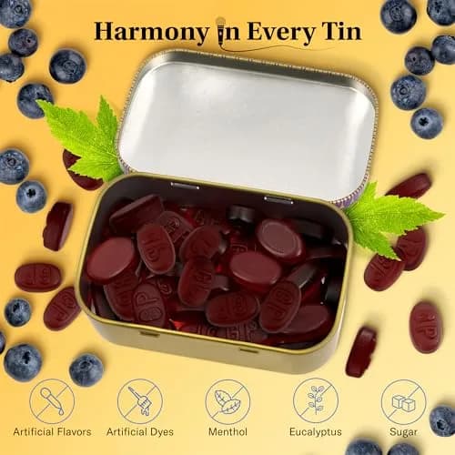 GRETHER'S Sugarfree Blueberry Pastilles 100g (3.5 oz) | Soothes Dry Mouth & Throat thumbnail 2