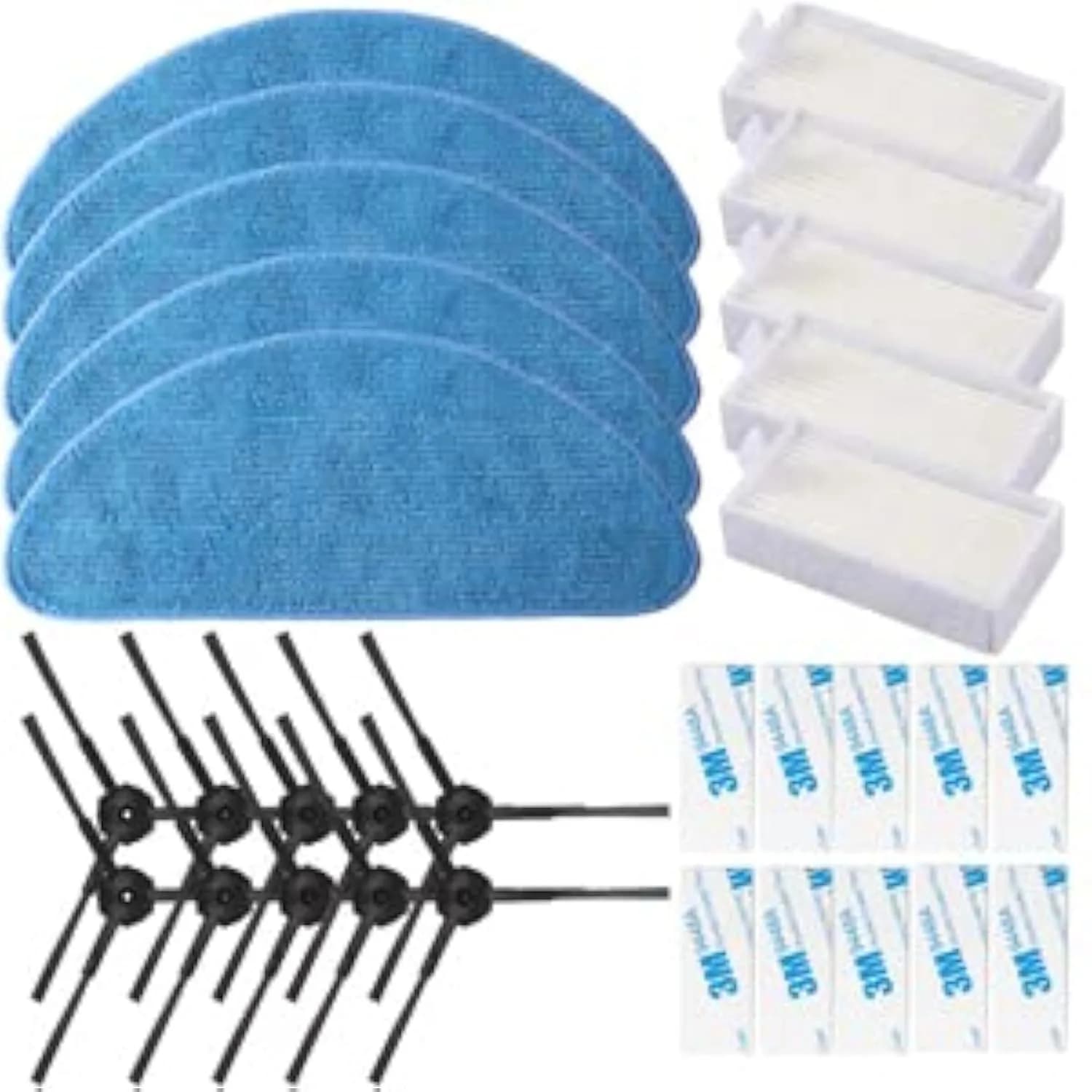 Electropan Replacement Parts Kit for ILIFE V5s Pro Robot Vacuum Cleaner, 10 HEPA Filters, 10 Side Brushes, 5 Mop Cloths, 5 Magic Pastes — part 7