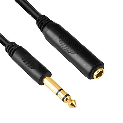 Devinal 6.35mm 1/4" TRS Audio Extension Cable 10 ft | Gold Plated Stereo Connector thumbnail 1