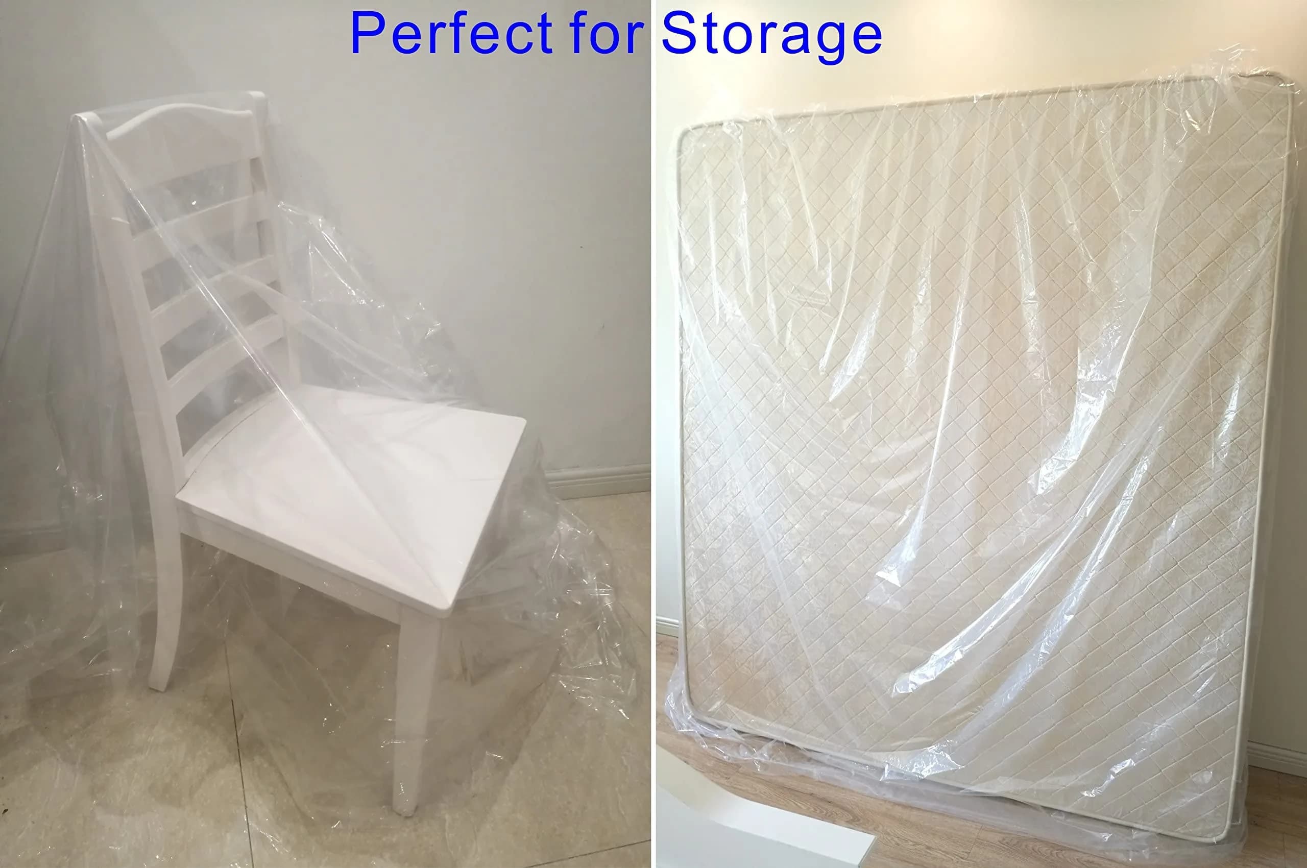 ComfortHome Mattress Bag for Moving and Storage, Twin/Full Size, 2-Pack (Clear) - view 5