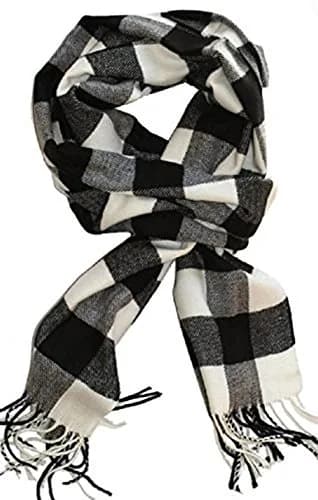 Shadana's Collection Classic Cashmere Feel Winter Scarf Buffalo Check Black/White | Super Soft & Stylish thumbnail 1