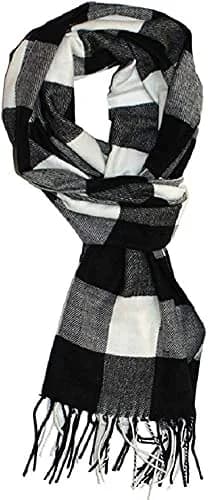 Shadana's Collection Classic Cashmere Feel Winter Scarf Buffalo Check Black/White | Super Soft & Stylish thumbnail 4
