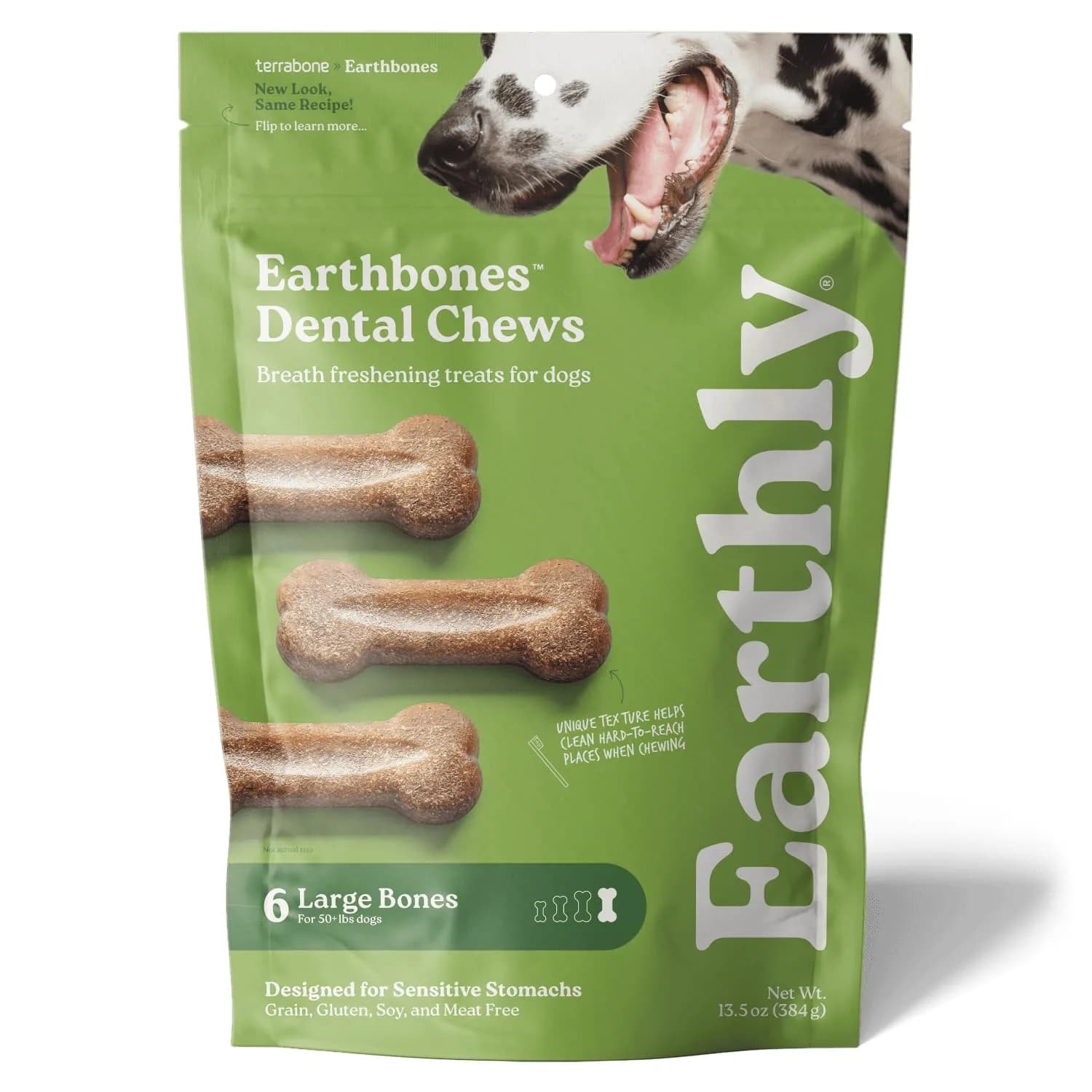 Earthly Presidio Earthbones Dental Chews for Dogs | Large, 6 Treats | Natural Dental Care