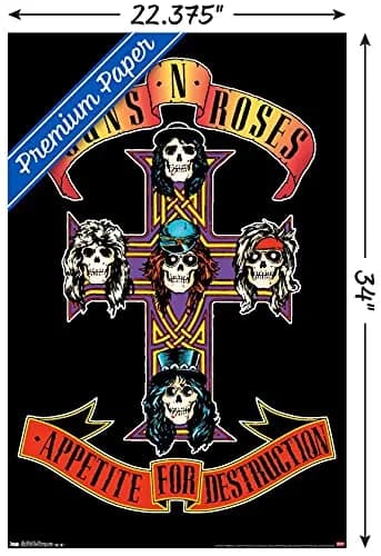 Trends International Guns N' Roses - Cross Wall Poster 55.9cm x 86.4cm | Officially Licensed Rock Band Art thumbnail 3