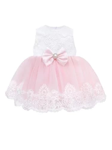 T.F. Taffy Baby Girl Newborn Pink Embroidered Princess Dress Gown 3-6 Months | Deluxe 6-Piece Set for Special Occasions thumbnail 2