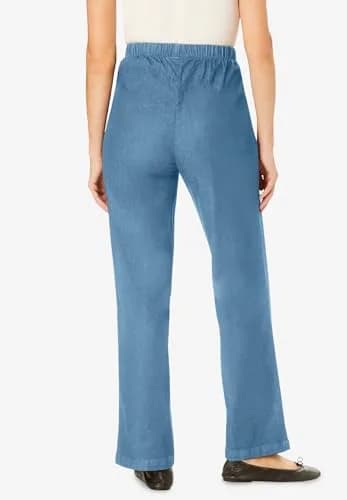 Woman Within Fineline Stretch Denim Wide-Leg Pull-On Jeans | All-Day Comfort & Style (70-120 chars) thumbnail 2