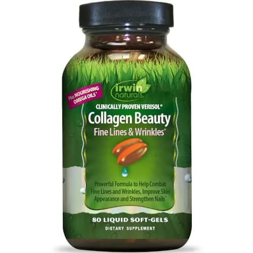 Irwin Naturals Collagen Beauty Supplement 80 Liquid Soft-Gels | Supports Skin, Hair & Nails thumbnail 1