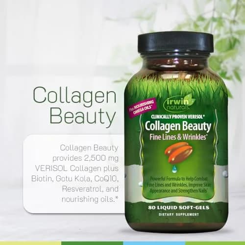 Irwin Naturals Collagen Beauty Supplement 80 Liquid Soft-Gels | Supports Skin, Hair & Nails thumbnail 5
