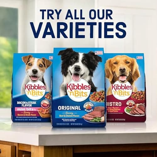 Kibbles 'n Bits Bistro Dry Dog Food, Beef Flavor, 3.5 lb. Bag, 4-Pack | Oven Roasted Beef & Veggies thumbnail 7