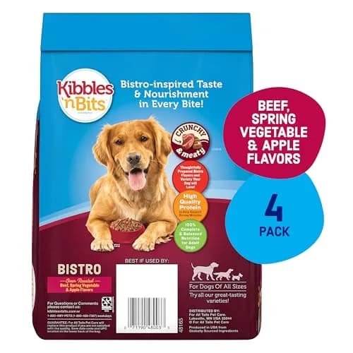 Kibbles 'n Bits Bistro Dry Dog Food, Beef Flavor, 3.5 lb. Bag, 4-Pack | Oven Roasted Beef & Veggies thumbnail 2