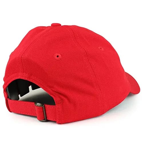 Trendy Apparel Shop Youth Red Cotton Baseball Cap | Adjustable Metal Buckle Strap thumbnail 3