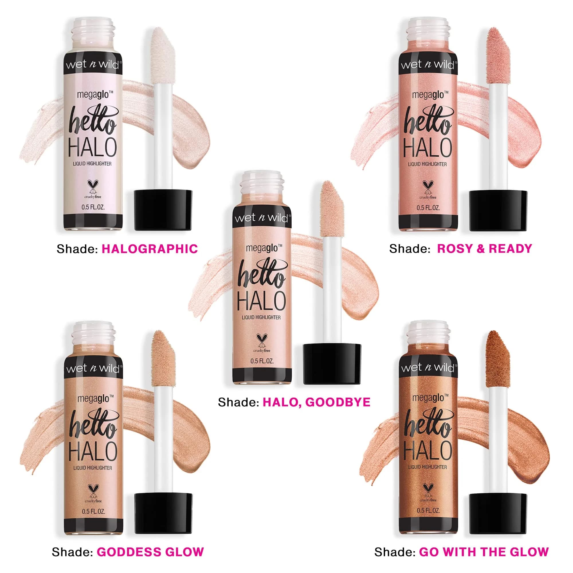 wet n wild MegaGlo Hello Halo Liquid Highlighter Makeup, Rose Gold Halo, 15ml (0.5 Fl Oz) | Shimmer Glow - view 4